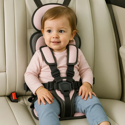 Compact Kids Booster Car Seat - Lightweight Foldable Travel Seat