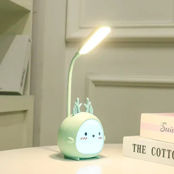 Safe Childrens Bedroom Table Lamp with USB Night Light