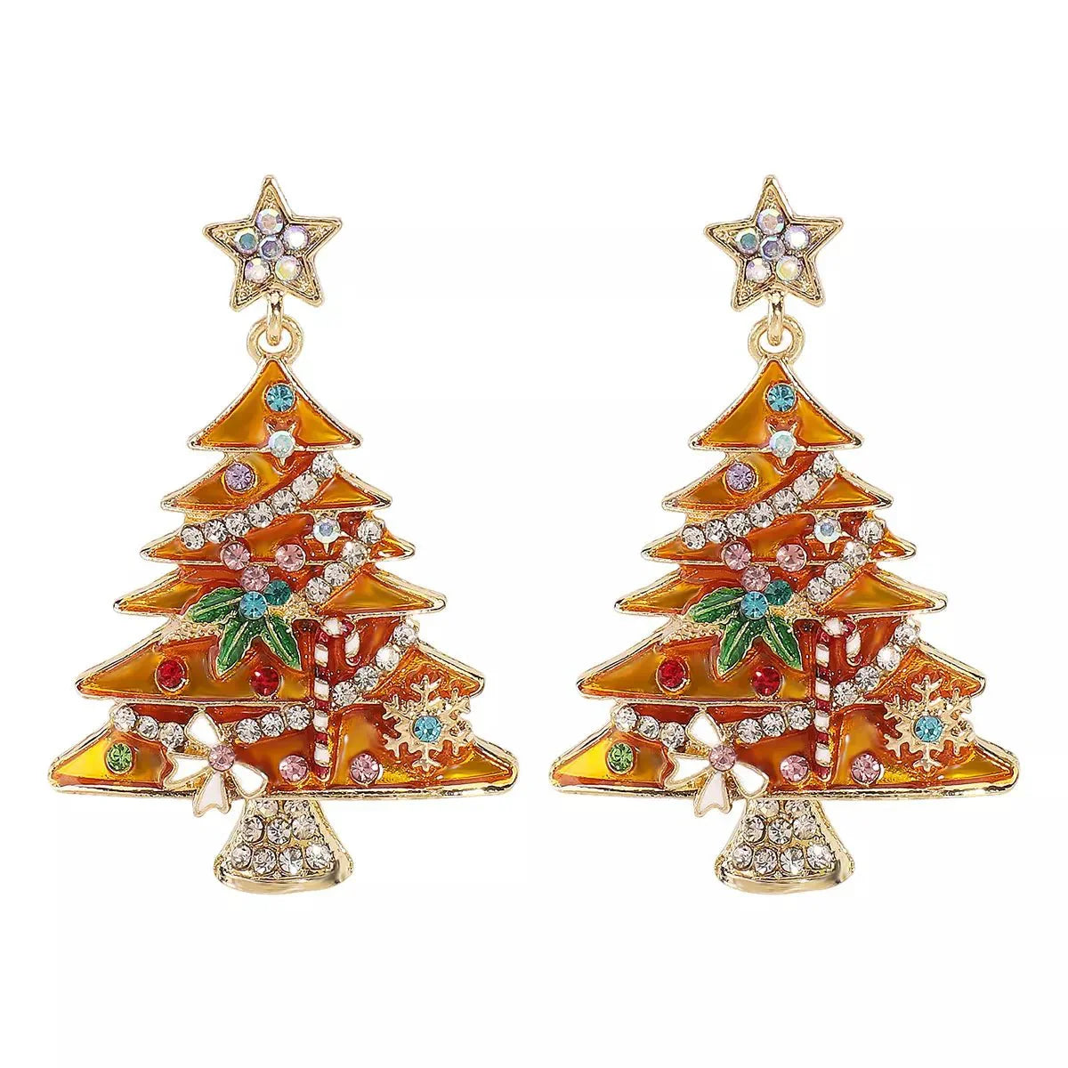 Festive Red Jingle Bell Dangle Earrings