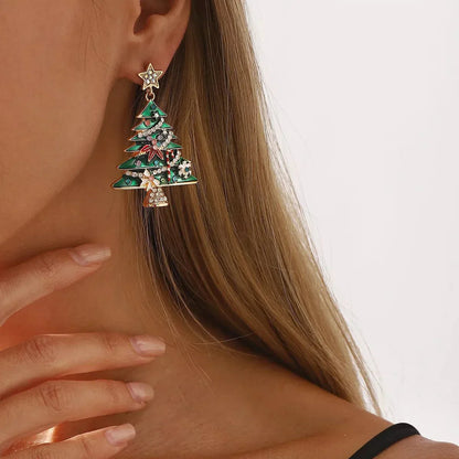Festive Red Jingle Bell Dangle Earrings