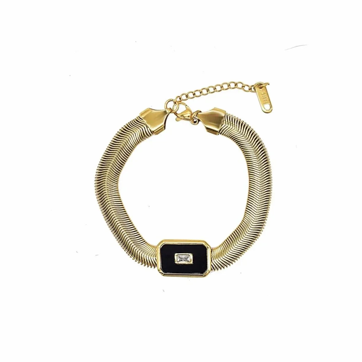 Edgy Link Pattern Cuff Bracelets