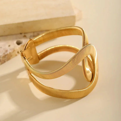 Edgy Spiral Cuff Bangle Jewelry