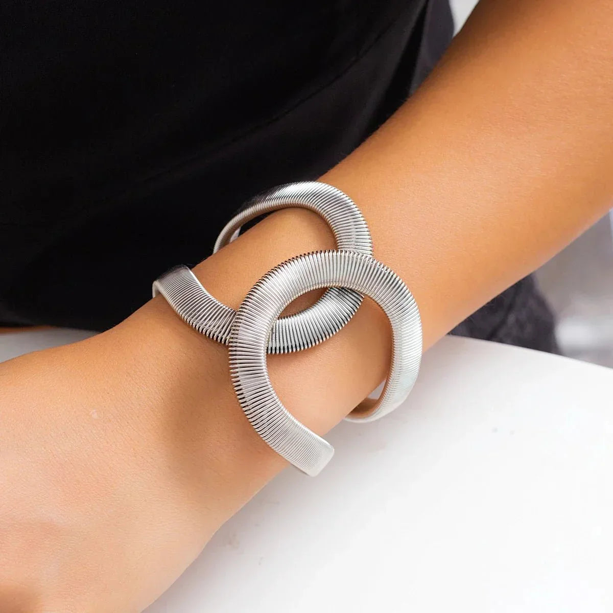 Edgy Spiral Cuff Bangle Jewelry