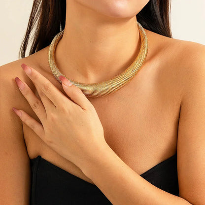 Trendy Bold Statement Choker Necklace