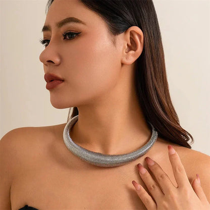 Trendy Bold Statement Choker Necklace
