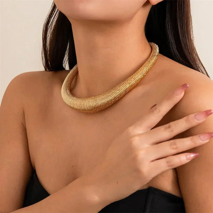 Trendy Bold Statement Choker Necklace