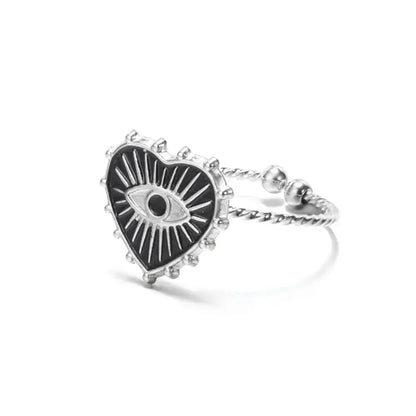 Trendy Protective Eye Heart Shaped Ring Set