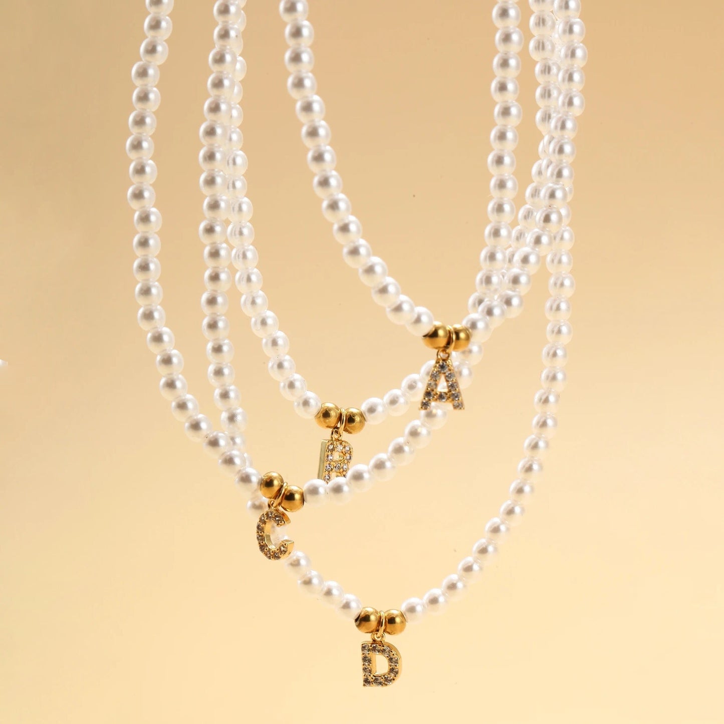 Classic Initial Pearl Drop Necklace
