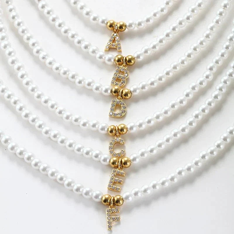 Classic Initial Pearl Drop Necklace