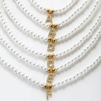Classic Initial Pearl Drop Necklace
