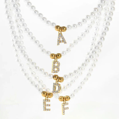 Classic Initial Pearl Drop Necklace