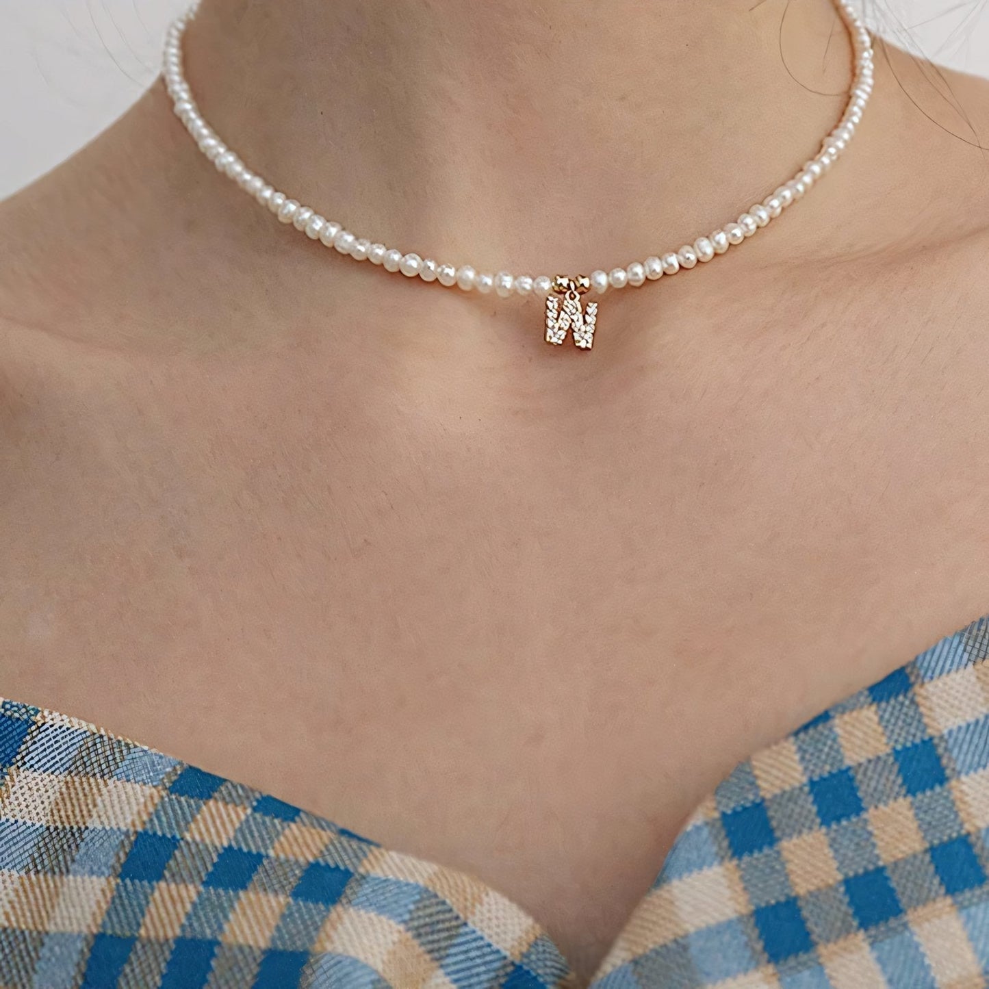 Classic Initial Pearl Drop Necklace