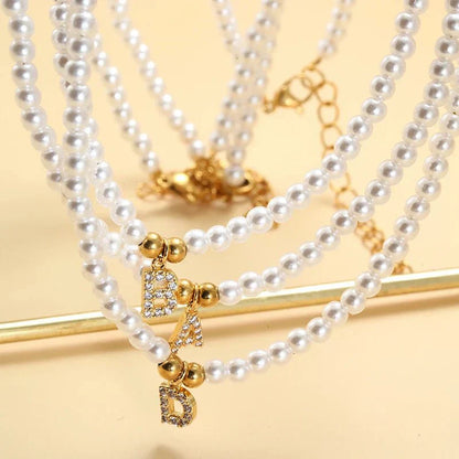 Classic Initial Pearl Drop Necklace