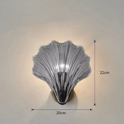 Beachy Seashell Glass Wall Light with Soft Glow