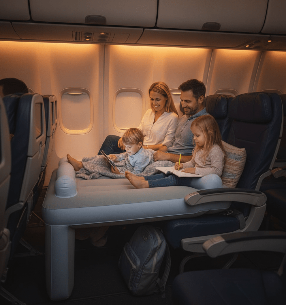 Portable Kids Airplane Bed – Inflatable Travel Mattress