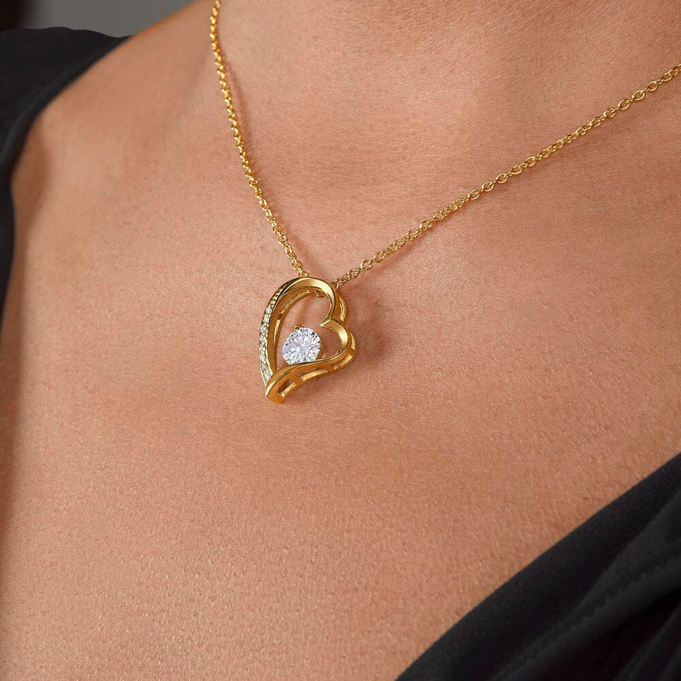 Pretty Heart Diamond Solitaire Pendant Necklace - Luxicro