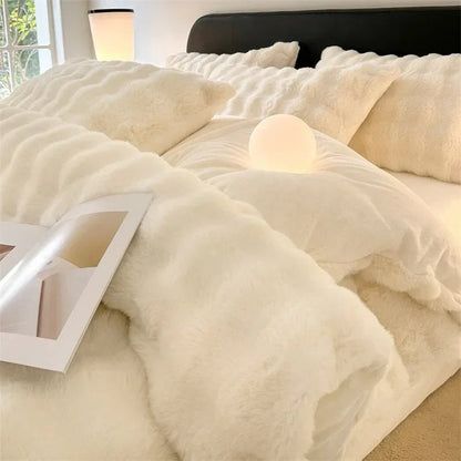 Soft Warm Fleece Bedding Comforter Set