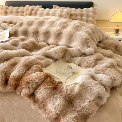 Soft Warm Fleece Bedding Comforter Set