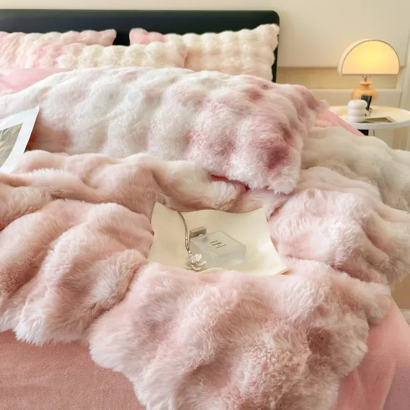 Soft Warm Fleece Bedding Comforter Set