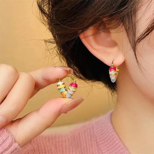 Bright Red Love Stud Earrings - Luxicro