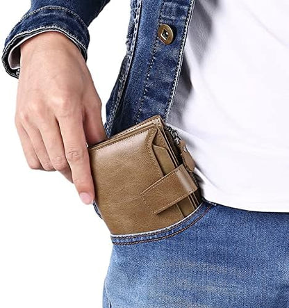 Slim Genuine Leather RFID Wallet for Men