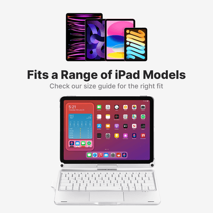 Wireless Bluetooth iPad Keyboard Cover with 360 Spin - Luxicro