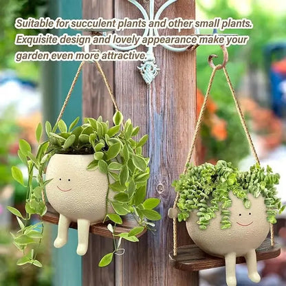 Fun Smiling Face Hanging Planter