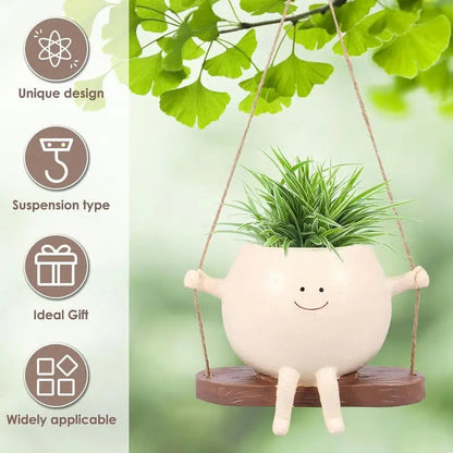 Fun Smiling Face Hanging Planter