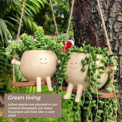 Fun Smiling Face Hanging Planter