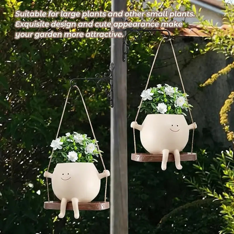 Fun Smiling Face Hanging Planter