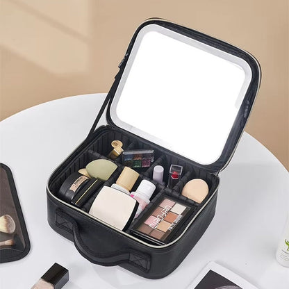 Compact Travel LED Makeup Organizer Box