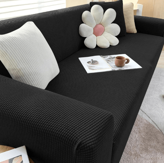 Plush Jacquard Furniture Cover with Grip Bottom