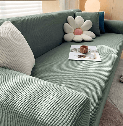 Plush Jacquard Furniture Cover with Grip Bottom