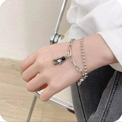 Cute Heart Shape Magnetic Charm Bracelet Set