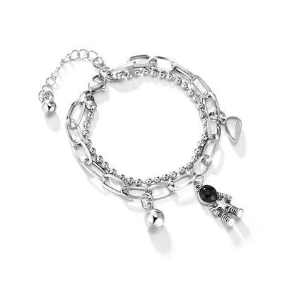 Cute Heart Shape Magnetic Charm Bracelet Set