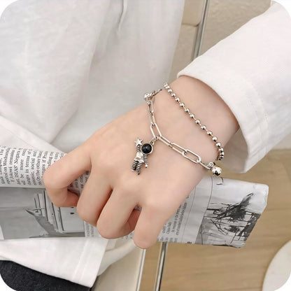 Cute Heart Shape Magnetic Charm Bracelet Set
