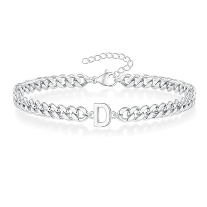 Custom Engraved Pair Initials Chain Bracelet