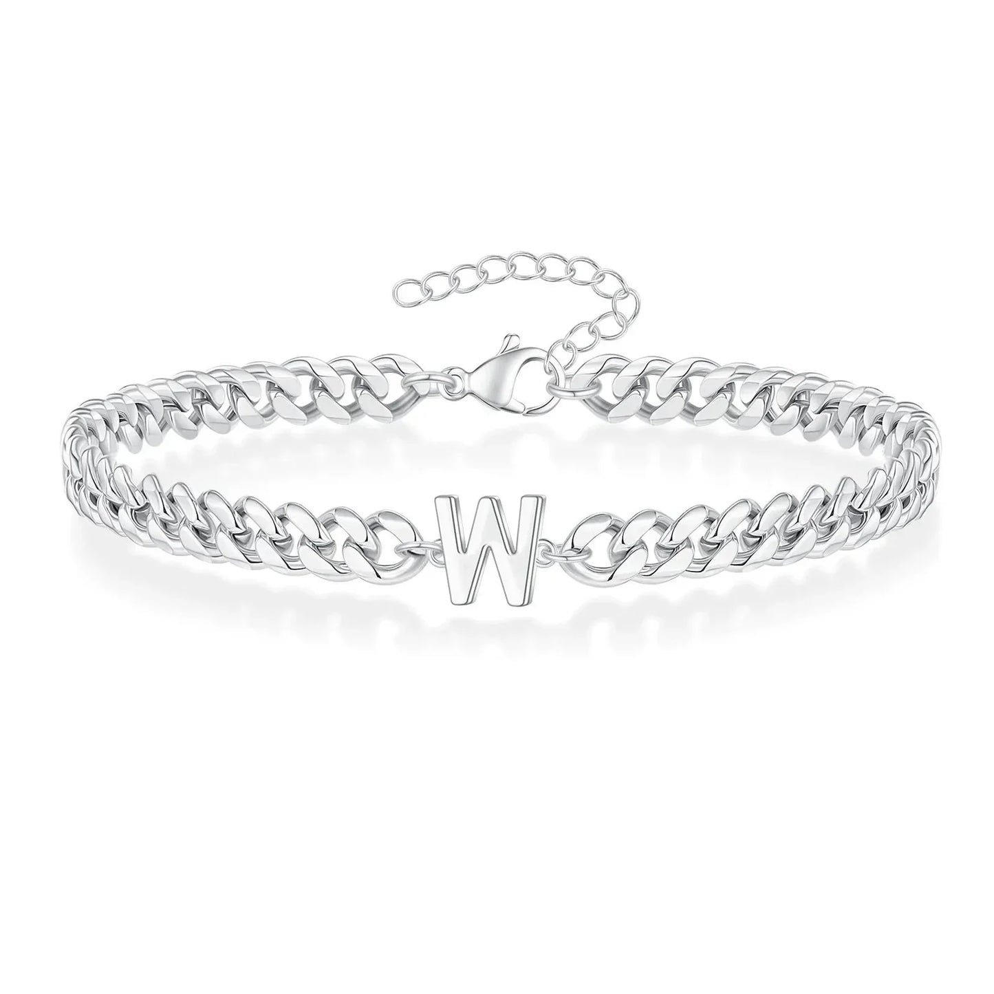 Custom Engraved Pair Initials Chain Bracelet