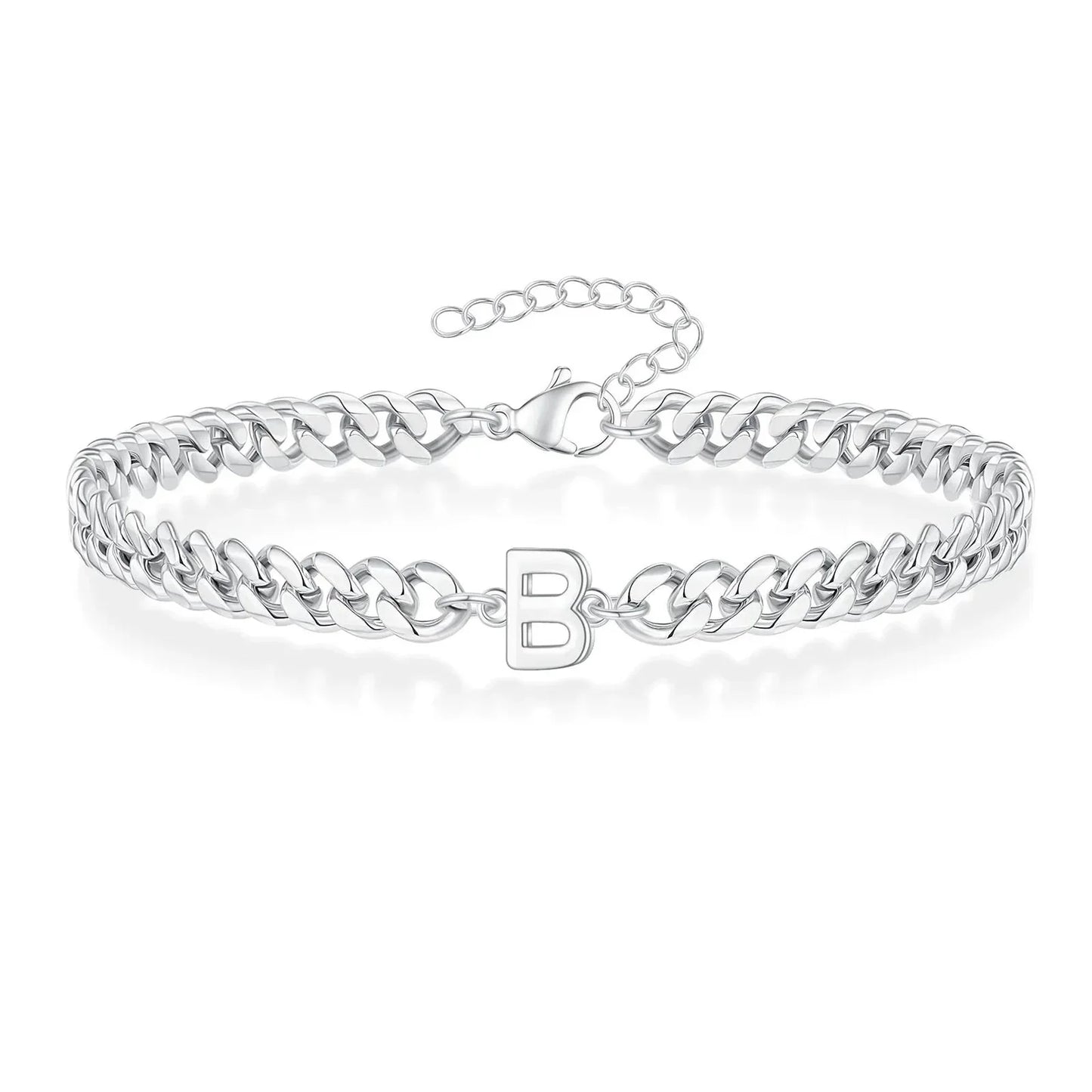 Custom Engraved Pair Initials Chain Bracelet