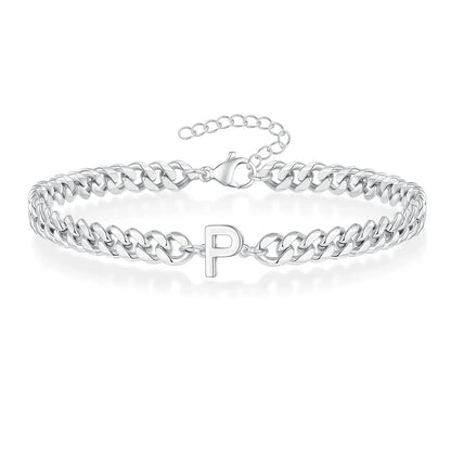 Custom Engraved Pair Initials Chain Bracelet