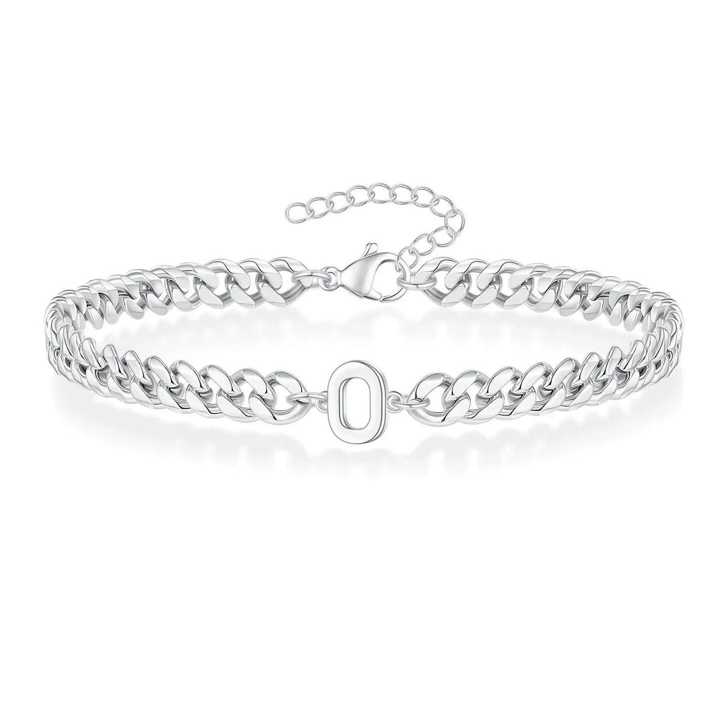 Custom Engraved Pair Initials Chain Bracelet