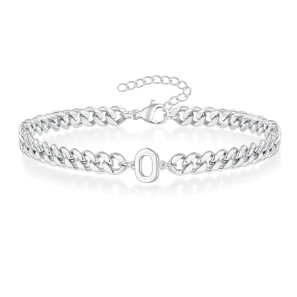 Custom Engraved Two Initial Gold Chain Bracelet