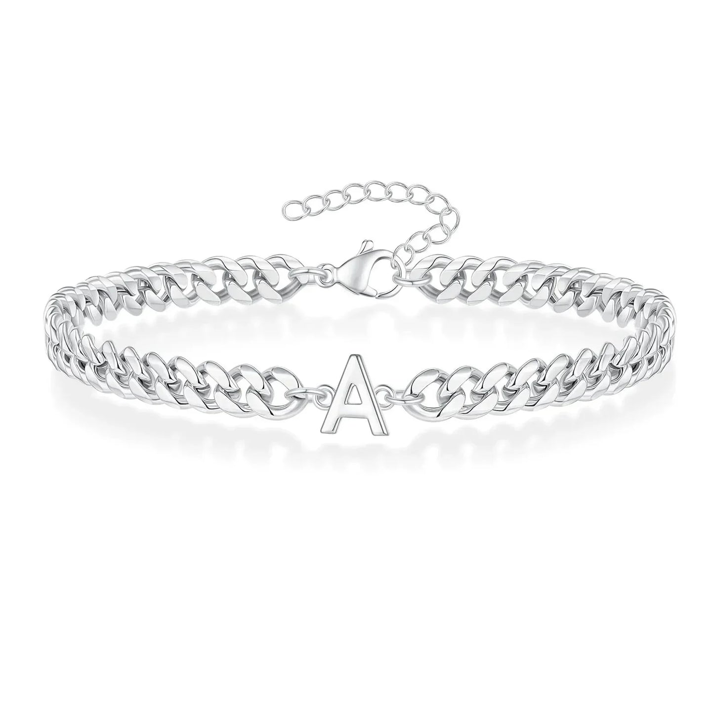 Custom Engraved Pair Initials Chain Bracelet - Luxicro
