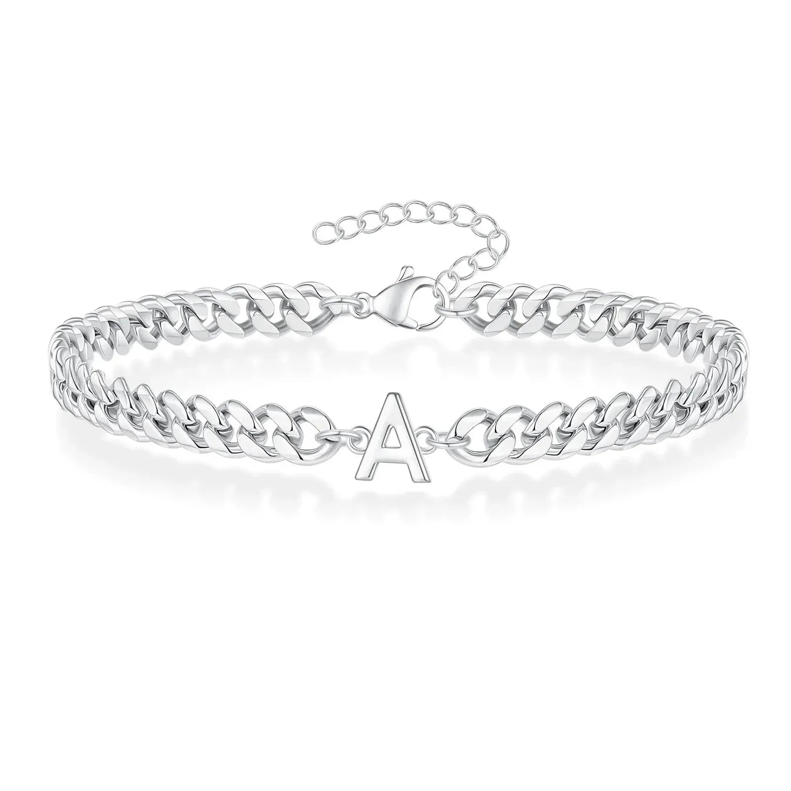 Custom Engraved Pair Initials Chain Bracelet - Luxicro