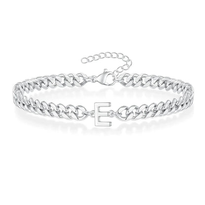 Custom Engraved Pair Initials Chain Bracelet