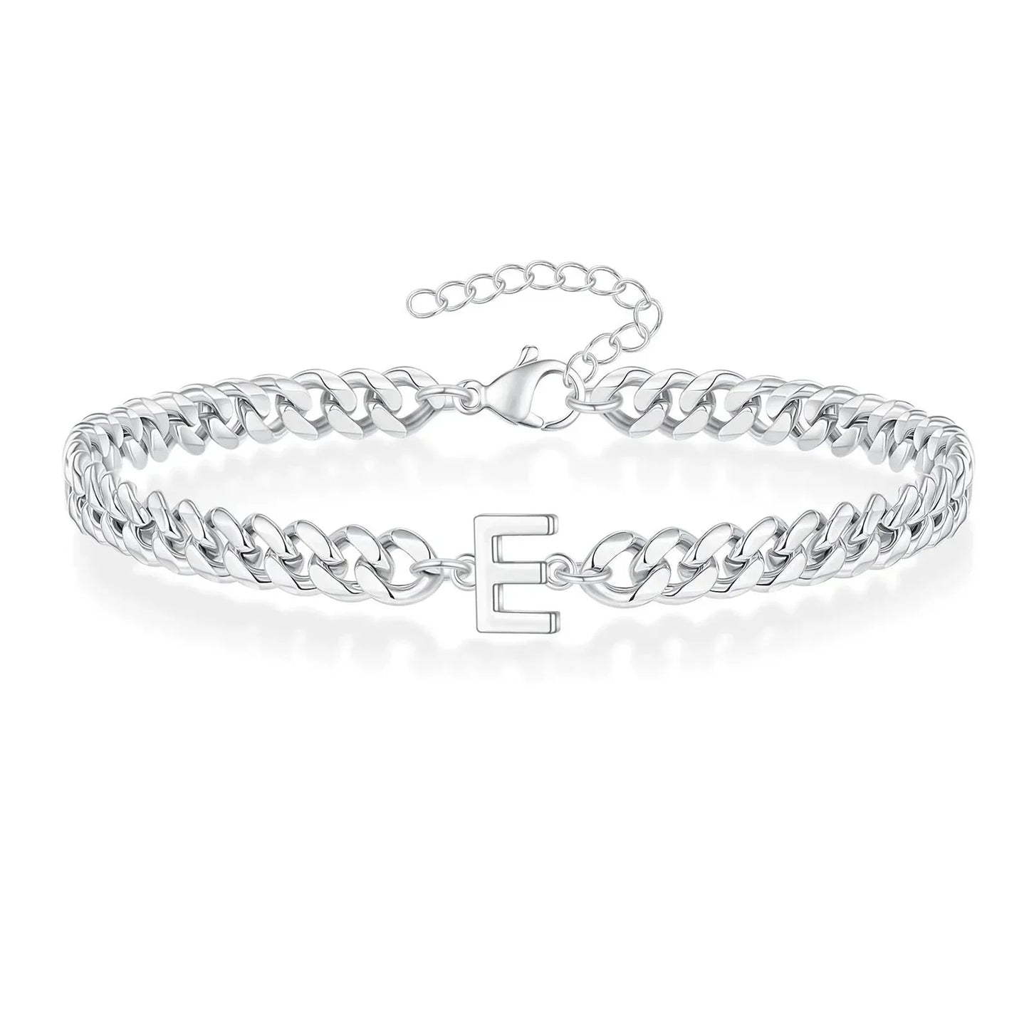 Custom Engraved Two Initial Gold Chain Bracelet