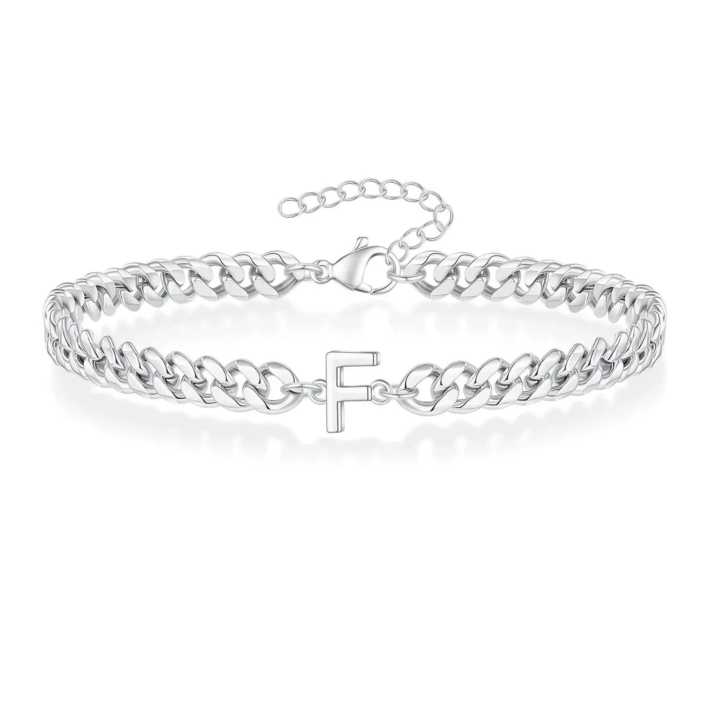 Custom Engraved Pair Initials Chain Bracelet