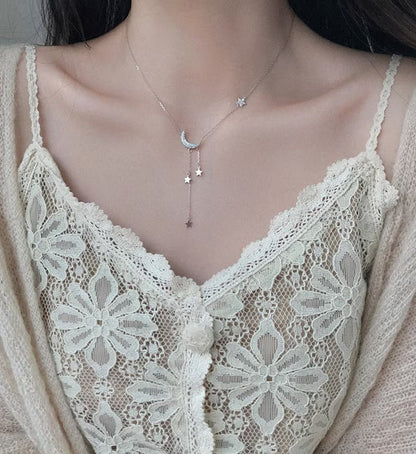 Shining Star and Moon Chain Necklace