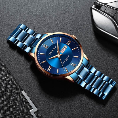 Stylish Mens Water Resistant Stainless Steel Watch