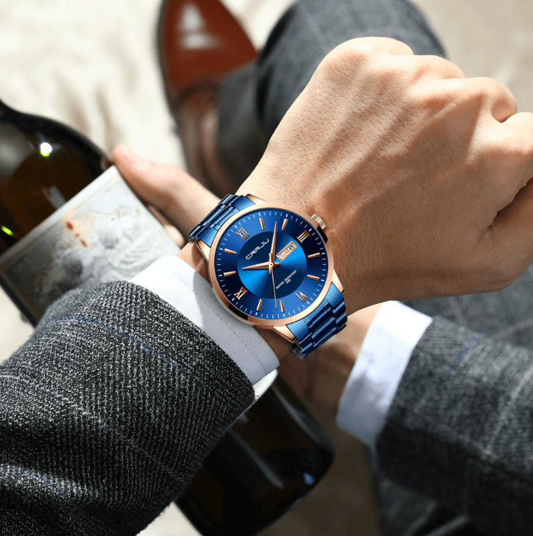 Stylish Mens Water Resistant Stainless Steel Watch